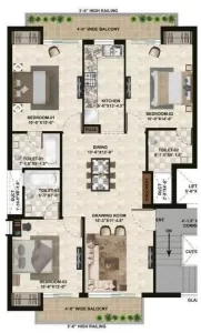 maxxus elanza zirakpur 3BHK 1705 sq ft.